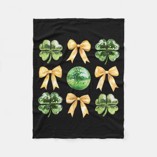 Couverture Polaire Coquette Bow Shamrock Disco Ball Patricks Day Iris (Devant)
