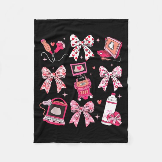 Couverture Polaire Coquette Bow Sonographer Valentine Ultrasound Tech (Devant)