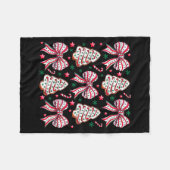 Couverture Polaire Coquette Bow Tree Cake Candy Cane Merry Christmas (Devant (Horizontal))