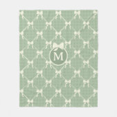 Couverture Polaire Coquette Bows Gingham Monogram Cream Sage Green (Devant)