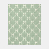 Couverture Polaire Coquette Bows Gingham Pattern Cream Sage Green  (Devant)