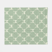 Couverture Polaire Coquette Bows Gingham Pattern Cream Sage Green  (Devant (Horizontal))