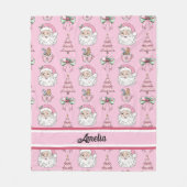 Couverture Polaire Coquette de Noël personnalisée Bow Père Noël Blank (Devant)