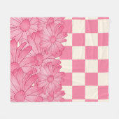 Couverture Polaire Coquette du modèle de fleurs vérifiées (Devant (Horizontal))