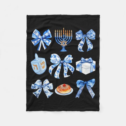 Couverture Polaire Coquette Hanukkah Bow Jewish Bow Menorah Bow Women (Devant)