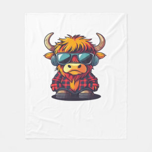 Couverture Polaire Coquette Highland Cow Bubblegum Tshirt Design, Hol