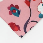Couverture Polaire Coquette, monogramme floral et motif cardiaque (Coin)