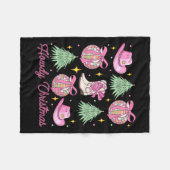 Couverture Polaire Coquette rose de Noël Bow Xmas Tree (Devant (Horizontal))