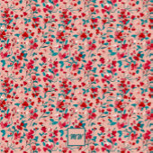 Couverture Polaire Coquette rouge rose et monogramme turquoise