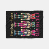 Couverture Polaire Coquette Y'all are Nuts Nutcrackers Joyeux Christm (Devant (Horizontal))