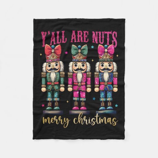 Couverture Polaire Coquette Y'all are Nuts Nutcrackers Joyeux Christm (Devant)