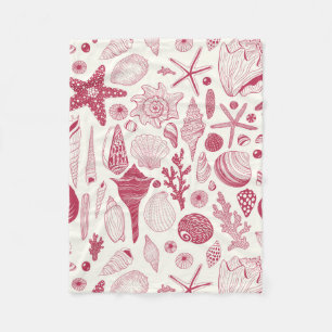 Couverture Polaire Coquillages à Viva Magenta - Couleur de l'année 20