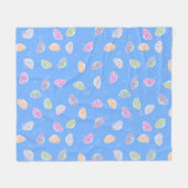 Couverture Polaire Coquillages colorés Motif Bleu clair (Devant (Horizontal))