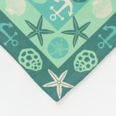 Couverture Polaire Coquillages de plage Nautique Moderne Turquoise Ve (Coin)