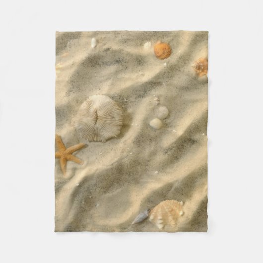 Couverture Polaire Coquillages en sable (Devant)