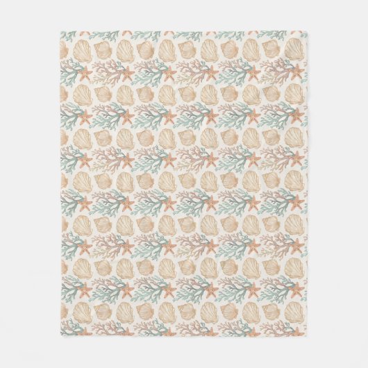 Couverture Polaire Coquillages et Corail (Devant)