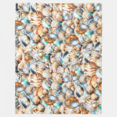 Couverture Polaire Coquillages nautiques collage motif coquille chic (Devant)