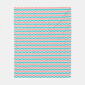 Couverture Polaire Corail et Chevron Turquoise (Devant)
