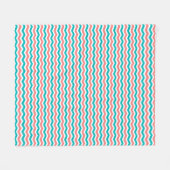 Couverture Polaire Corail et Chevron Turquoise (Devant (Horizontal))