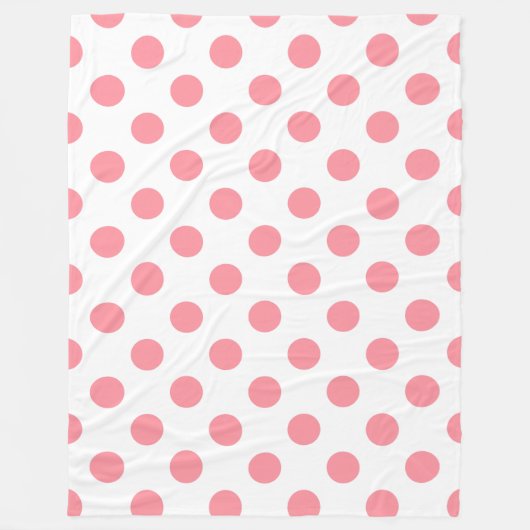 Couverture Polaire Corail et pois blancs (Devant)