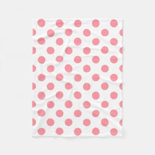 Couverture Polaire Corail et pois blancs