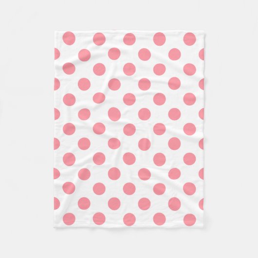 Couverture Polaire Corail et pois blancs (Devant)
