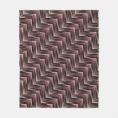 Couverture Polaire Corail, gris, motif brun zigzag. (Devant)