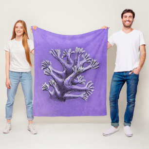Couverture Polaire Corail Reef Purple Marine Biologie Art