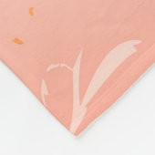 Couverture Polaire Corail rose or tropical palmier feuilles (Coin)