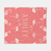 Couverture Polaire Corail rose Rouge Flamingo Modèle personnalisé (Devant (Horizontal))