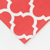 Couverture Polaire Corail Rouge Blanc Marocain #5 Sarcelle 3 Initiale (Coin)