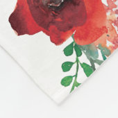 Couverture Polaire Corail rouge Bourgogne Floral Rose Twin Milestone  (Coin)