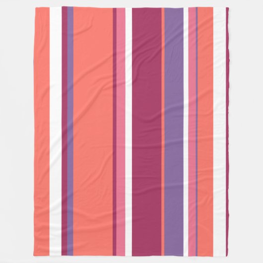 Couverture Polaire Corail vivant, rouge et violet (Devant)