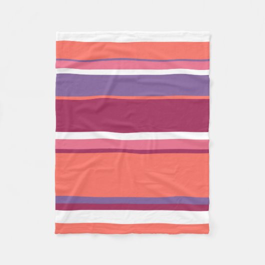 Couverture Polaire Corail vivant, rouge et violet (Devant)