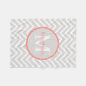 Couverture Polaire Coral Chevron Monogramme (Devant (Horizontal))