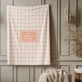 Couverture Polaire Coral Grey Plaid Throw Personalized Trendy Look