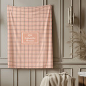 Couverture Polaire Coral Grey Tartan Throw Personalized Gift Idea