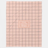 Couverture Polaire Coral Grey Tartan Throw Personalized Gift Idea (Devant)