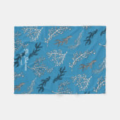 Couverture Polaire Coral Motif Blue Coastal Beach House (Devant (Horizontal))