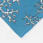 Couverture Polaire Coral Motif Blue Coastal Beach House (Coin)