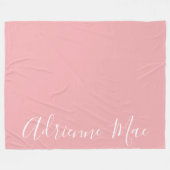 Couverture Polaire Coral rose simplement personnalisé (Devant (Horizontal))