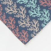 Couverture Polaire Coral Zigzag Stripes Marine Fleece Blanche (Coin)