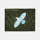 Couverture Polaire Corbeau blanc sur conifères fragiles (Devant (Horizontal))