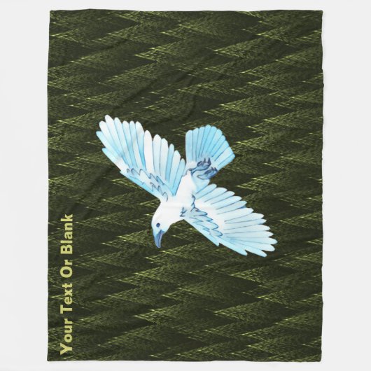 Couverture Polaire Corbeau blanc sur conifères fragiles (Devant)