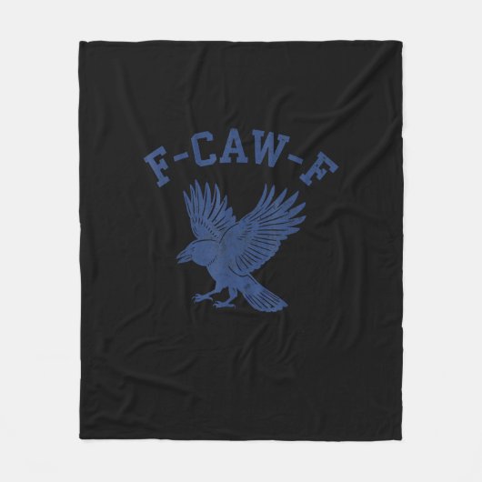 Couverture Polaire Corbeau drôle F-Caw-F (Devant)