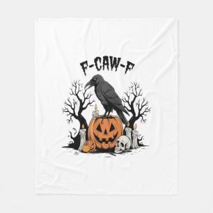 Couverture Polaire Corbeau drôle, F-Caw-F, Corbeau crâne, Corbeau got