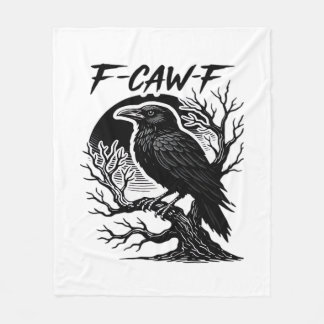 Couverture Polaire Corbeau F-Caw-F Humour Gothique Drôle