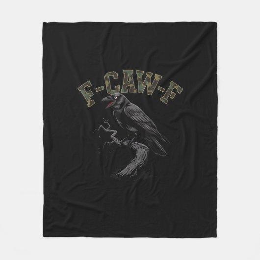 Couverture Polaire Corbeau F-Caw-F Oiseau Drôle (Devant)