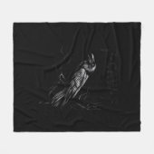 Couverture Polaire Corbeau, F-Caw-F Oiseau Rétro Classique (Devant (Horizontal))