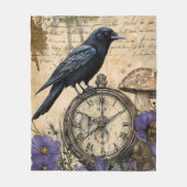 Couverture Polaire Corbeau gothique vintage (Devant)
